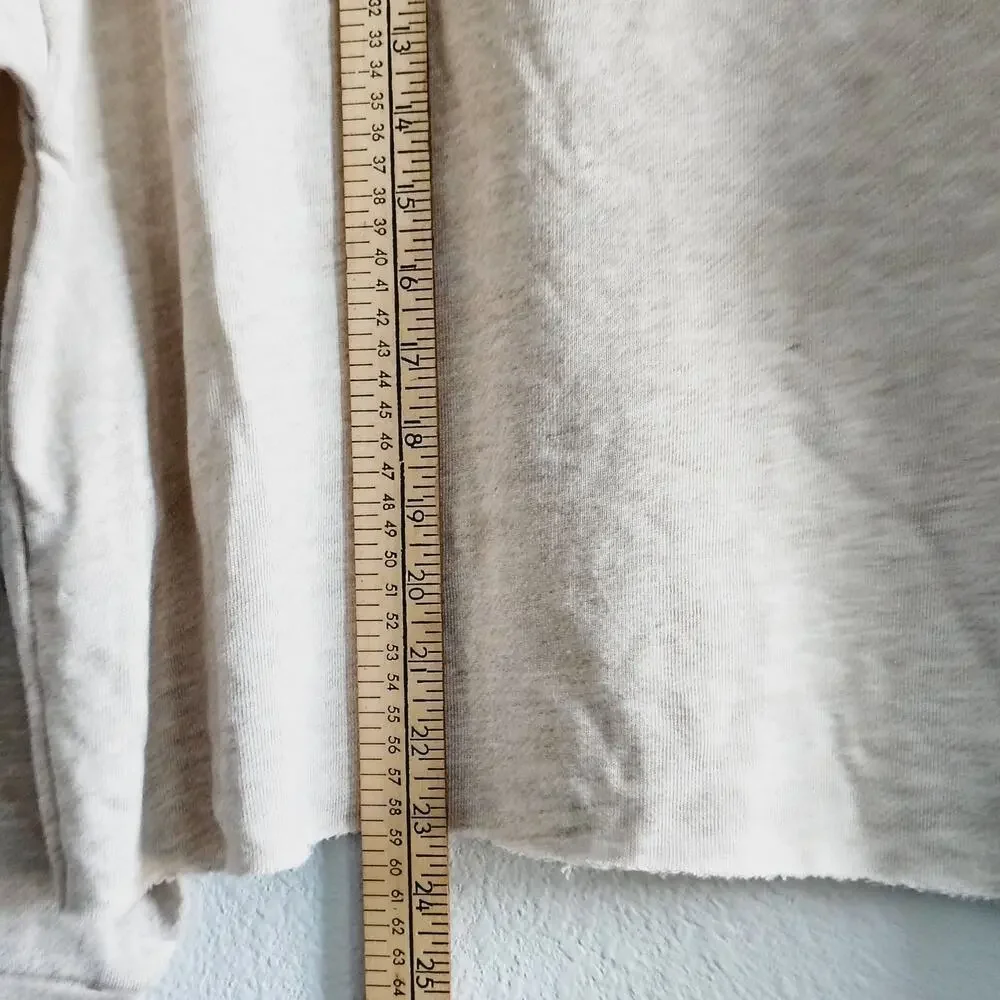 Free People Movement Medium Beige Crop Hoodie Sweatshirt Dynamite Embroidery NEW